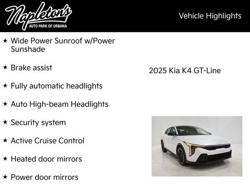 New 2025 Kia K4 GT-Line w/ GT-Line Sunroof Package image 16