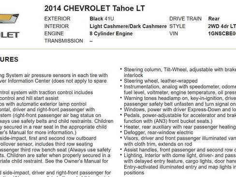 Used 2014 Chevrolet Tahoe LT w/ Luxury Package image 10