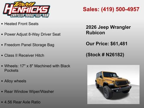 New 2026 Jeep Wrangler Unlimited Rubicon w/ Xtreme 35 Tire Package AWD/4WD image 36