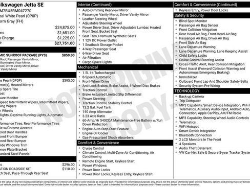 Used 2024 Volkswagen Jetta SE w/ Panoramic Sunroof Package FWD image 3