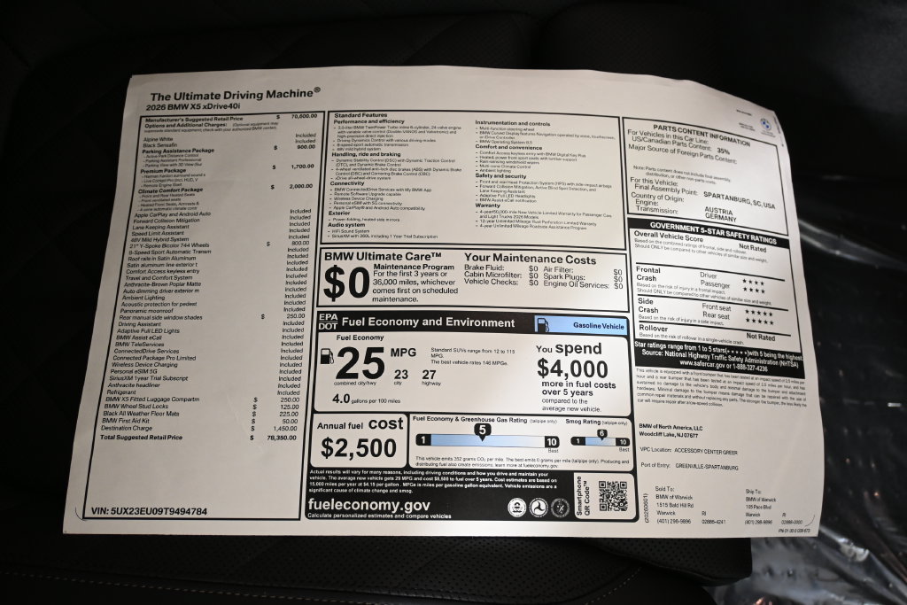 Used 2026 BMW X5 xDrive40i w/ Climate Comfort Package AWD/4WD image 35