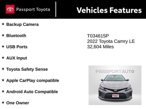 Used 2022 Toyota Camry LE image 9