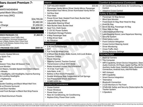 Used 2021 Subaru Ascent Premium w/ Convenience Package AWD/4WD image 7