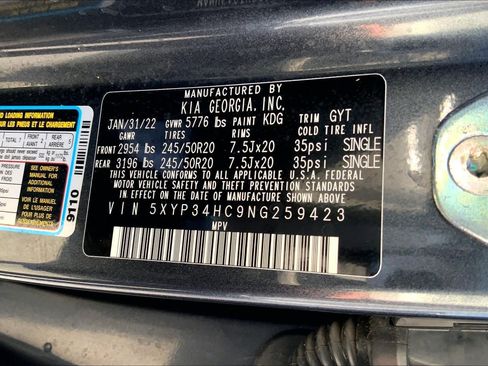 Used 2022 Kia Telluride EX w/ EX Premium Package FWD image 33