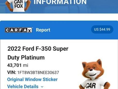 Used 2022 Ford F350 Platinum w/ FX4 Off-Road Package AWD/4WD image 6