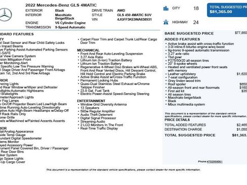 Used 2022 Mercedes-Benz GLS 450 4MATIC w/ Warmth & Comfort Package image 3