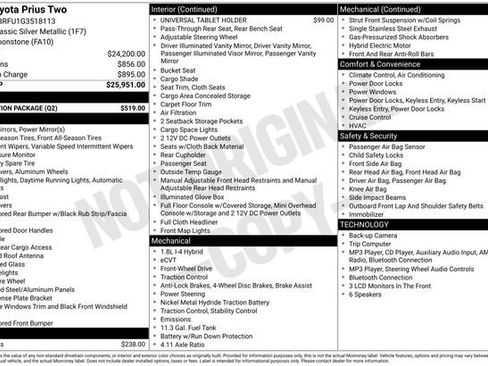 Used 2016 Toyota Prius Two w/ Protection Package FWD image 31