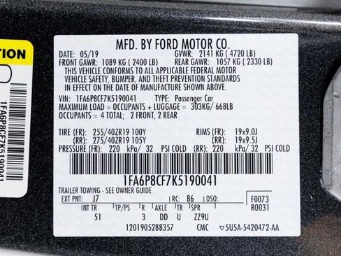 Used 2019 Ford Mustang GT Premium w/ GT Performance Package RWD image 84