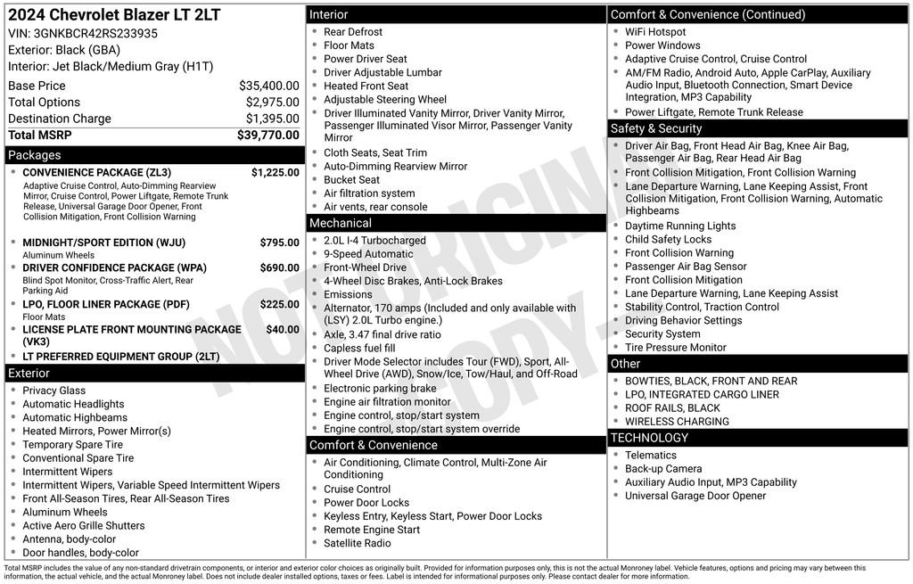 Used 2024 Chevrolet Blazer LT w/ Convenience Package FWD image 13