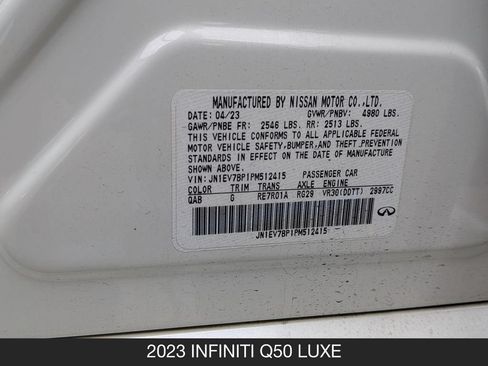 Used 2023 INFINITI Q50 Luxe w/ Cargo Package RWD image 24