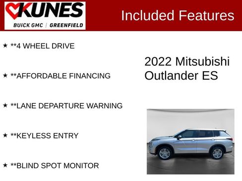 Used 2022 Mitsubishi Outlander ES AWD/4WD image 3