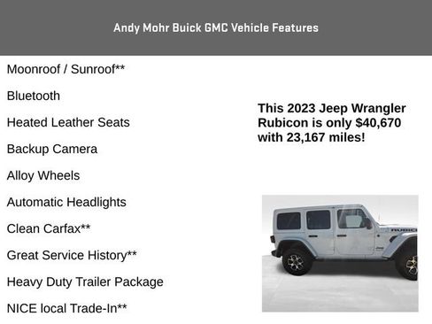 Used 2023 Jeep Wrangler Unlimited Rubicon w/ Steel Bumper Group AWD/4WD image 4