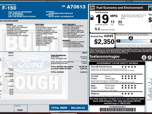 Used 2023 Ford F150 XLT w/ Equipment Group 302A High AWD/4WD image 4
