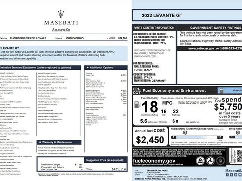 Certified 2022 Maserati Levante GT AWD/4WD image 24
