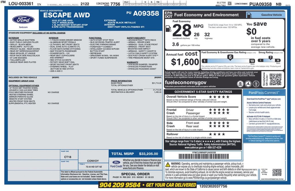 Used 2023 Ford Escape ST-Line AWD/4WD image 2