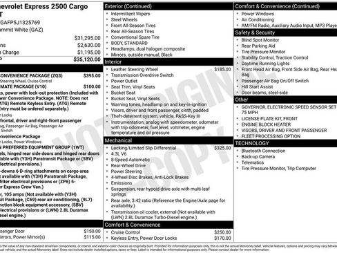 Used 2018 Chevrolet Express 2500 w/ Driver Convenience Package RWD image 17