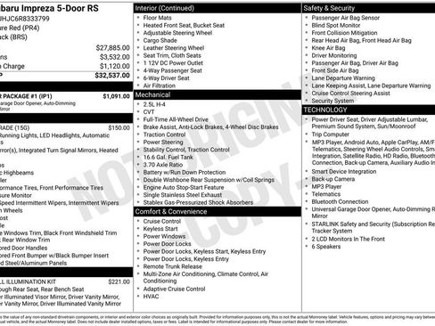 Used 2024 Subaru Impreza RS w/ Popular Package #1 AWD/4WD image 46