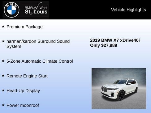 Used 2019 BMW X7 xDrive40i w/ Premium Package image 16