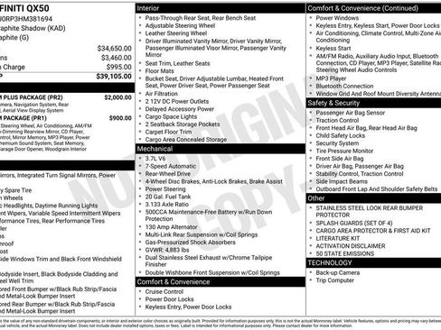 Used 2017 INFINITI QX50 2WD w/ Premium Plus Package image 11