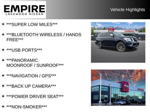 Used 2019 Nissan Armada Platinum w/ Captain's Chairs Package AWD/4WD image 2