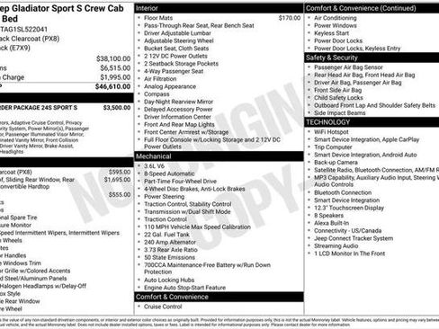 Certified 2025 Jeep Gladiator Sport AWD/4WD image 2