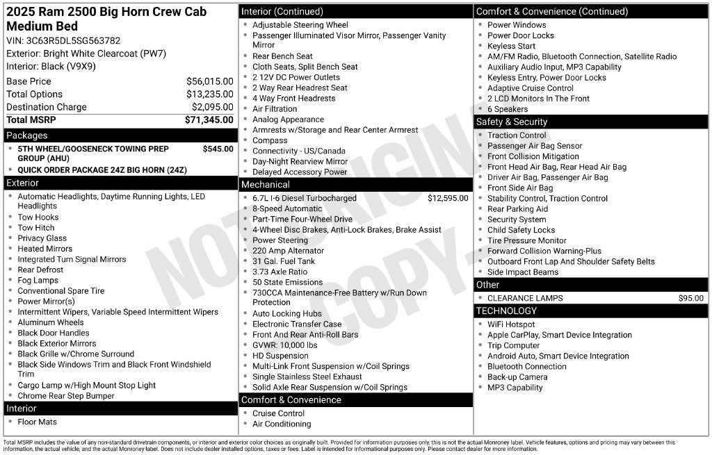 New 2025 RAM 2500 Big Horn AWD/4WD image 6