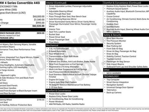 Used 2019 BMW 440i Convertible w/ Convenience Package RWD image 31