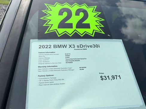 Used 2022 BMW X3 sDrive30i w/ Convenience Package RWD image 20