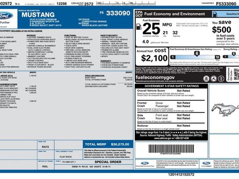 Used 2015 Ford Mustang Premium w/ Ecoboost Performance Package image 42