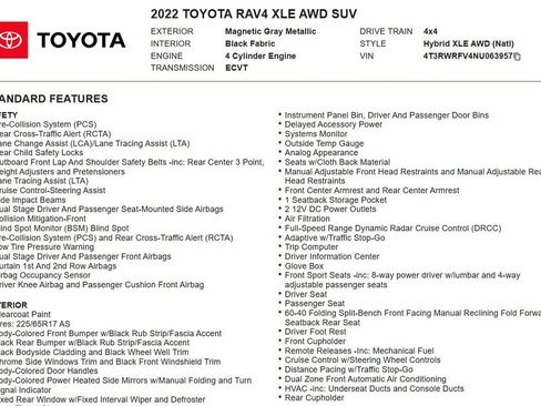 Used 2022 Toyota RAV4 XLE w/ Convenience Package AWD/4WD image 17
