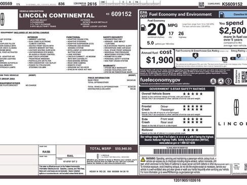 Used 2019 Lincoln Continental Select FWD image 39