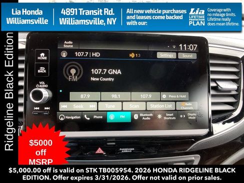 New 2026 Honda Ridgeline Black Edition image 17