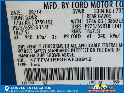 Used 2014 Ford F150 XLT w/ Equipment Group 302A Luxury image 14