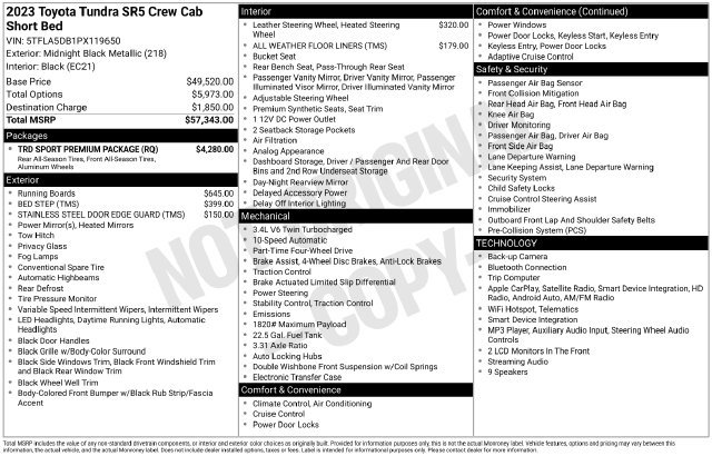 Used 2023 Toyota Tundra SR5 w/ TRD Sport Premium Package AWD/4WD image 10