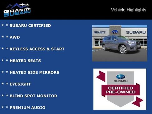 Certified 2021 Subaru Ascent Premium w/ Sport Package AWD/4WD image 2