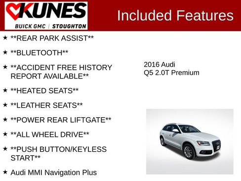 Used 2016 Audi Q5 2.0T Premium w/ Audi MMI Navigation Plus AWD/4WD image 2