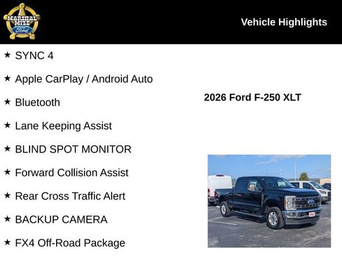 New 2026 Ford F250 XLT w/ FX4 Off-Road Package AWD/4WD image 2