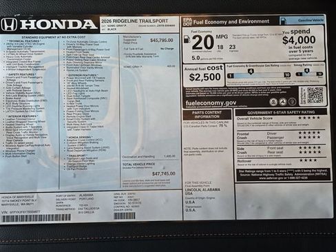 New 2026 Honda Ridgeline TrailSport image 29