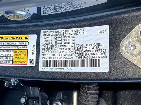 Certified 2024 Honda Accord EX image 14