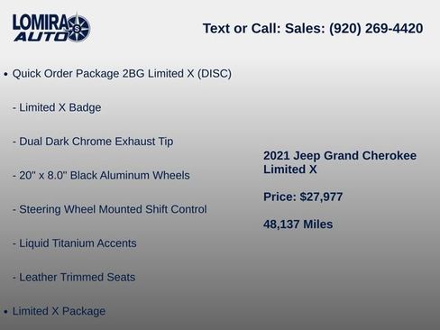 Used 2021 Jeep Grand Cherokee Limited X AWD/4WD image 8