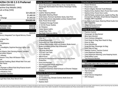 New 2025 MAZDA CX-50 AWD 2.5 S w/ Accent Package image 9