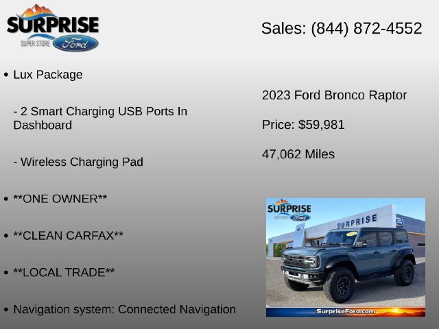 Certified 2023 Ford Bronco Raptor AWD/4WD image 12