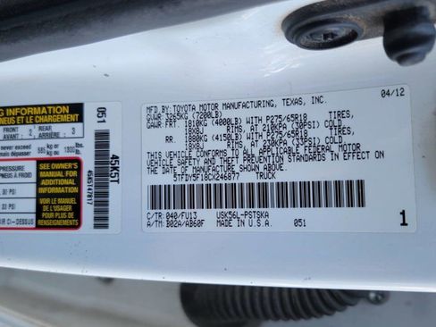 Used 2012 Toyota Tundra 4x4 CrewMax image 30