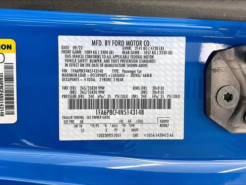 Certified 2022 Ford Mustang GT Premium w/ Equipment Group 401A RWD image 34