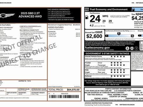 Certified 2025 Genesis G80 2.5T Advanced image 3