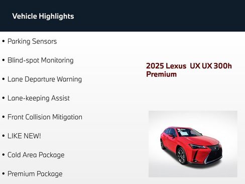 Used 2025 Lexus UX 300h FWD w/ Cold Area Package image 75