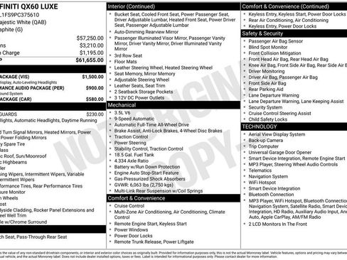 Certified 2023 INFINITI QX60 Luxe w/ Vision Package AWD/4WD image 38
