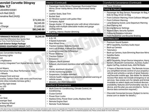 Used 2024 Chevrolet Corvette Stingray Convertible w/ Z51 Performance Package RWD image 6