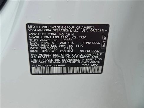 Used 2021 Volkswagen Atlas SE w/ Panoramic Sunroof Package FWD image 23