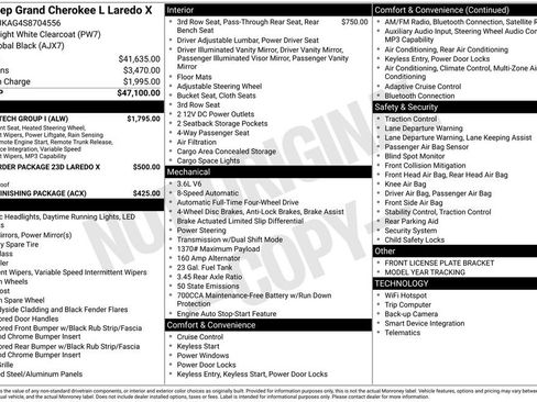Used 2025 Jeep Grand Cherokee L Laredo w/ Luxury Tech Group I AWD/4WD image 2